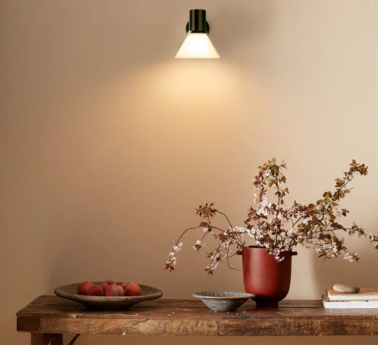 Applique murale, Type 80 glass W4, blanc & noir, Ø15cm, H16cm - Anglepoise