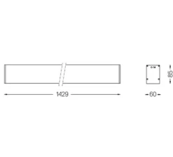Applique murale, U60, noir, IP40, LED, dim, DALI, 4000k, 3000 lm, L142,9cm, H8,5cm - O/M Light