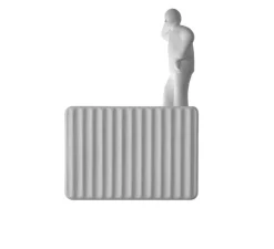 Applique murale, Umarell, avec personnage adossé, blanc mat, LED, 2700K, 1282 lm, L18cm, H28cm - Karman