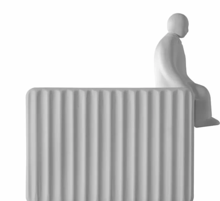 Applique murale, Umarell, avec personnage assis, blanc mat, LED, 2700K, 1282 lm, L18cm, H26cm - Karman