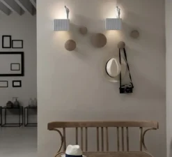 Applique murale, Umarell, avec personnage debout, blanc mat, LED, 2700K, 1282 lm, L18cm, H28cm - Karman