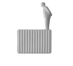 Applique murale, Umarell, avec personnage debout, blanc mat, LED, 2700K, 1282 lm, L18cm, H28cm - Karman