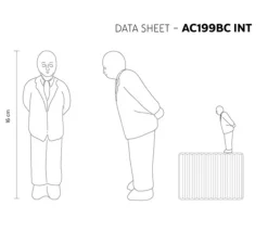 Applique murale, Umarell, avec personnage debout, blanc mat, LED, 2700K, 1282 lm, L18cm, H28cm - Karman