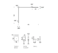 Applique murale, Untitled Wall, noir, LED, dim, 3000K, 485 lm, P66cm, H50cm - Nemo Lighting