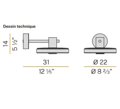 Applique murale, Venexia, gris micacé, IP65, LED, 2700K, 594 lm, L31cm, H14cm - PANZERI