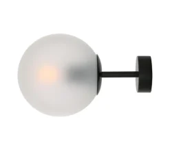 Applique murale, Venice, noir mat, globe givré, Ø17cm, H27cm - Mullan Lighting