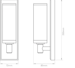 Applique murale, Verona, chrome poli, IP44, LED, L7,2cm, H25cm - Astro Lighting