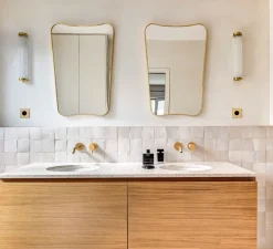 Applique murale, Versailles 400, or mat, LED, IP44, dim, 3000K, 658 lm, L12,5cm, H40cm - Astro