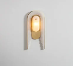 Applique murale, Vima, laiton, albâtre, LED, 2700k, lm, L36cm, H148,6cm - Bert Frank