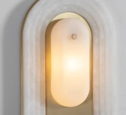 Applique murale, Vima, laiton, albâtre, LED, 2700k, lm, L36cm, H148,6cm - Bert Frank