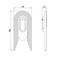 Applique murale, Vima, laiton, albâtre, LED, 2700k, lm, L36cm, H148,6cm - Bert Frank