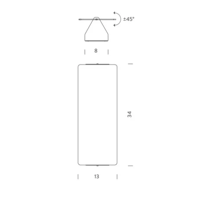 Applique murale, Volet Pivotant Double, inox, L34cm, H13cm - Nemo Lighting