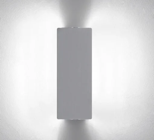 Applique murale, Volet Pivotant Double, Blanc-aluminium, LED, 3000K, 585lm, L34cm, H13cm - Nemo Lighting