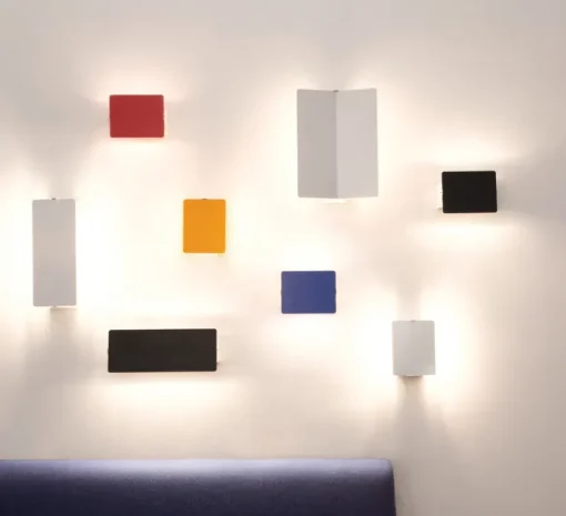 Applique murale, Volet Pivotant Double, Blanc-aluminium, LED, 3000K, 585lm, L34cm, H13cm - Nemo Lighting