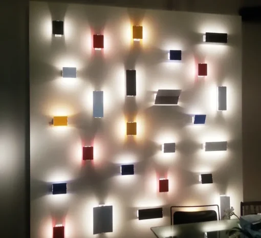 Applique murale, Volet Pivotant Double, Blanc-aluminium, LED, 3000K, 585lm, L34cm, H13cm - Nemo Lighting