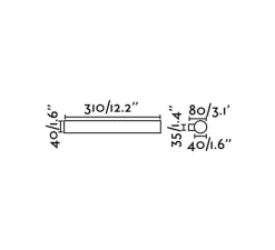 Applique murale, Volga 310, chrome, IP44, LED, 3000K, 469lm, Ø4cm, H31cm - FARO