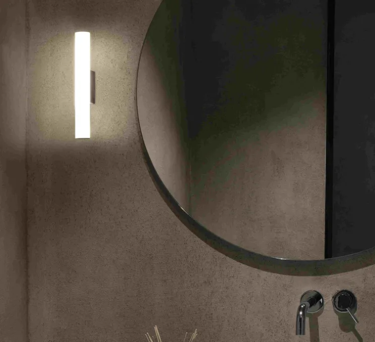 Applique murale, Volga 310, noir, IP44, LED, 3000K, 469lm, Ø4cm, H31cm - FARO