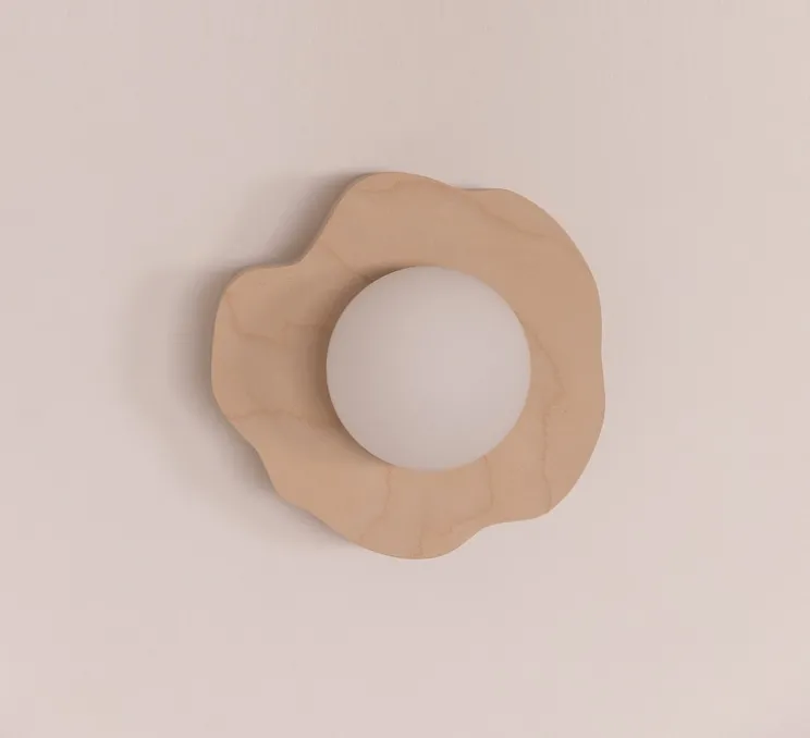 Applique murale, Volubilis M, bois naturel, L23,5cm, H23cm - Little Anana