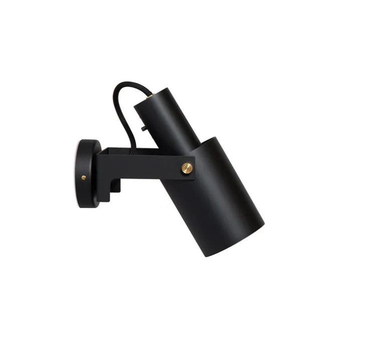 Applique murale, Volume 2 Direct S, Noir, laiton, Ø9cm, H21,5cm - Rubn