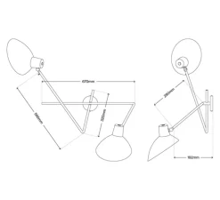 Applique murale, VV Cinquanta Twin, noir, L113cm, H53,8cm - Astep