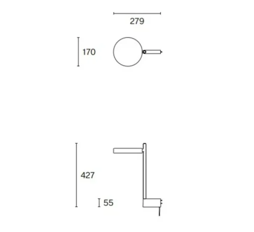 Applique murale, w182 Pastille br 2, blanc, LED, dim, 2700K, 690 lm, L27,9cm, H42,7cm - Wastberg