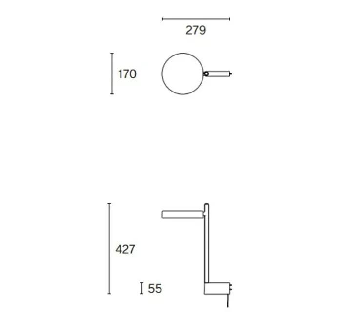 Applique murale, w182 Pastille br 2, blanc, LED, dim, 2700K, 690 lm, L27,9cm, H42,7cm - Wastberg