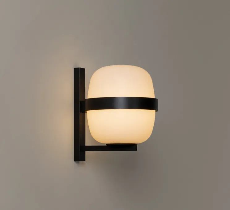 Applique murale, Wally Cestita, noir, IP54, Ø22cm, H24cm - Santa & Cole