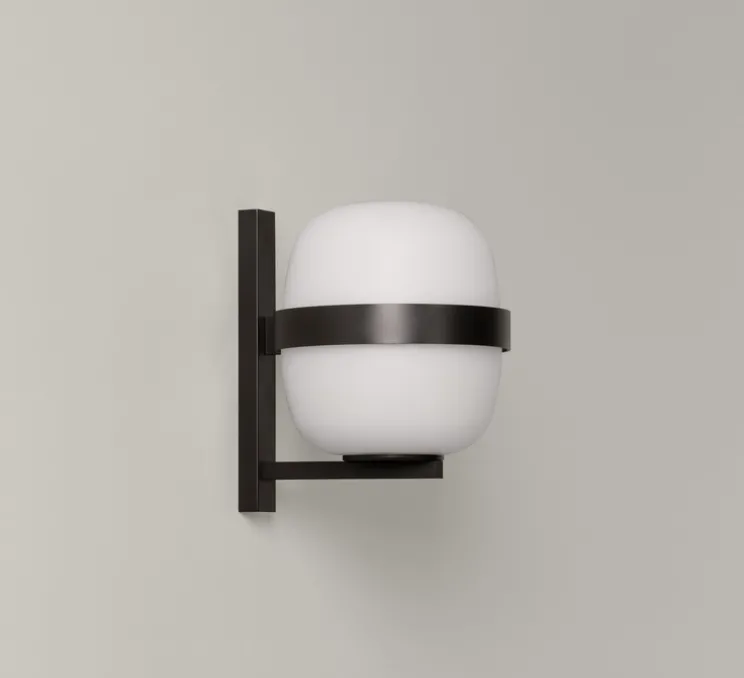 Applique murale, Wally Cestita, noir, IP54, Ø22cm, H24cm - Santa & Cole