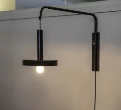 Applique murale, Whizz, extensible noir, or, H50cm, Ø25cm - FARO