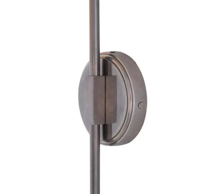 Applique murale, Winslow double, Argent antique, globe transparent, L37cm, H67cm - Mullan Lighting