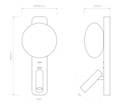 Applique murale, Zeppo Reader, blanc mat, L15cm, H34cm - Astro
