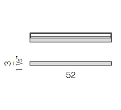 Applique murale, Zero Line, blanc, LED, dim, 2700K, 640 lm, L52cm, H3cm - Panzeri
