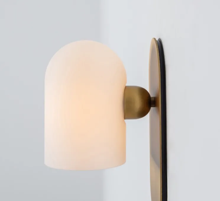 Applique, Odyssey Small, opalin et laiton poli, L10,5cm, H23cm - Schwung