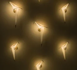 Applique, oiseau, Encastrable, Perch Light Wall L, blanc, or, H51cm - Moooi