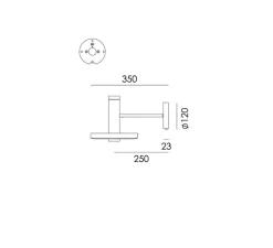 Applique, orientable, LED, Bead downlight, noir, LED, 2100 to 3000K, 1350lm, Ø27,5cm, H21,7cm - TONONE