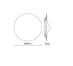 Applique ou plafonnier, Acustica F58, Béton, IP40, LED, 2700K, 1725 lm, Ø60cm, H11cm - Fabbian