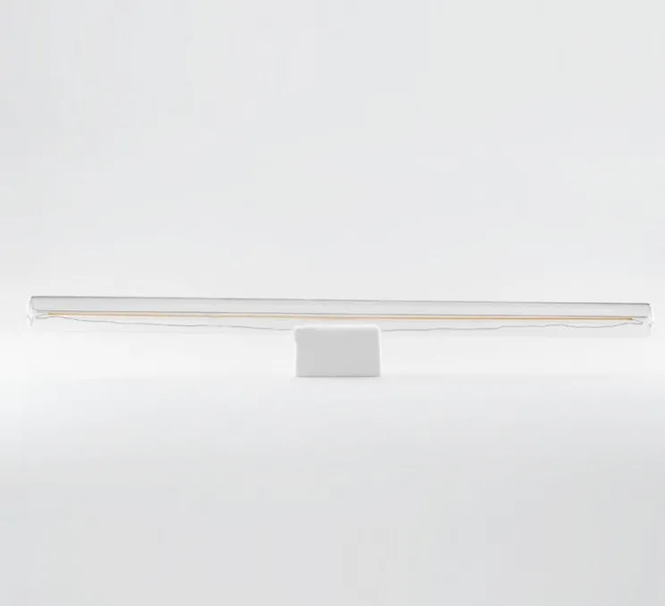 Applique ou plafonnier, Adrien, blanc, ampoule tubulaire transparente, L50cm, H6cm - Zangra