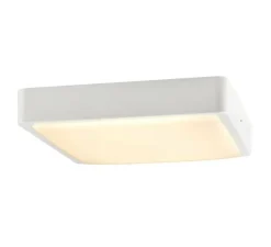 Applique ou plafonnier, Ainos détecteur de mouvement, blanc, IP65, LED, dim, 3000/4000K, 1300 lm, L30cm, H6,5cm - SLV