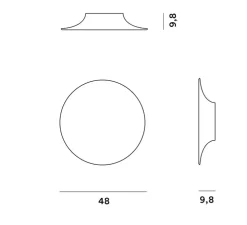 Applique ou plafonnier, Anoor, blanc, LED, dim, 2700K, 2878 lm, Ø48cm, H10cm - Foscarini