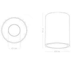 Applique ou plafonnier, Annabelle, bleu, Ø9cm, H11cm - Zangra