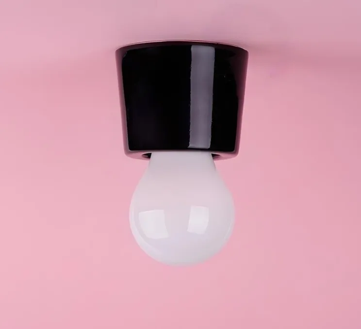 Applique ou plafonnier, Annie, noir, Ø7,5cm, H6cm - Zangra