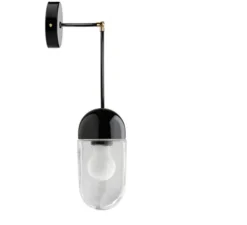 Applique ou plafonnier articulable, Light.036, avec Glass004, noir, LED, Ø10cm, H14cm - ZANGRA
