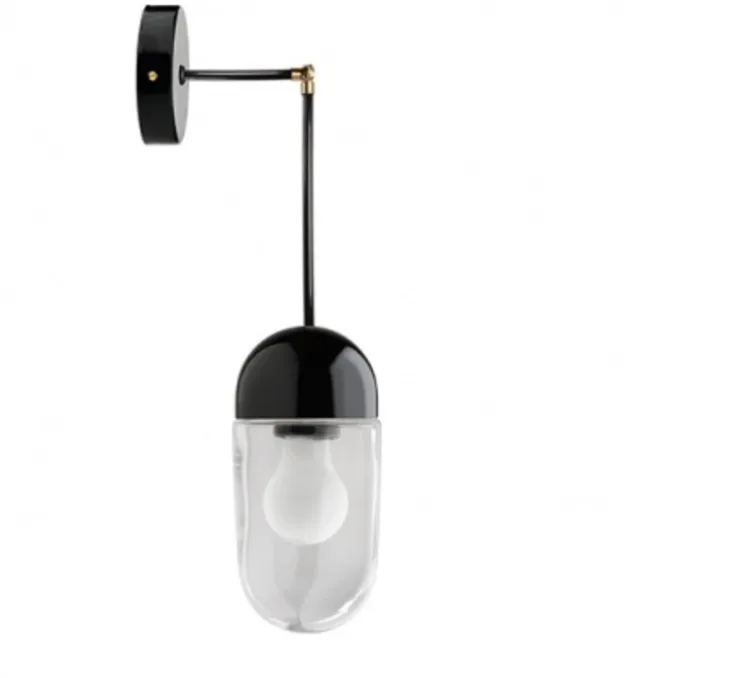 Applique ou plafonnier articulable, Light.036, avec Glass004, noir, LED, Ø10cm, H14cm - ZANGRA