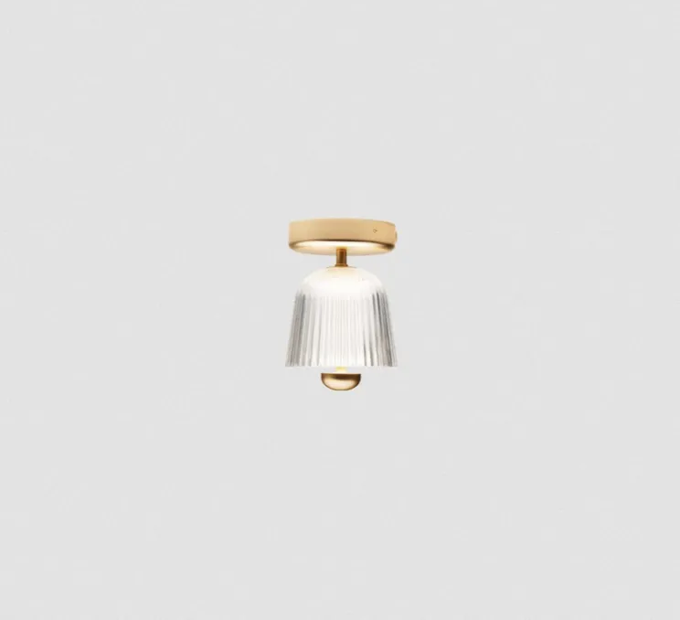 Applique ou plafonnier, Asteea, laiton satiné, Ø12,5cm, H18,6cm-Nuura