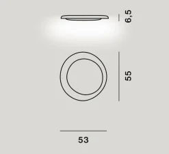 Applique ou plafonnier, Bahia mini LED dimmable, blanc, LED, 2850K, 2425lm, L55cm, H6,5cm - Foscarini
