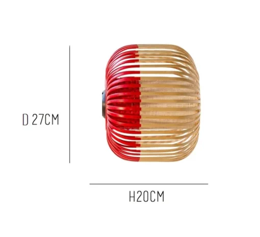 Applique ou plafonnier, Bamboo Light XS, rouge, Ø27cm, H20cm - Forestier