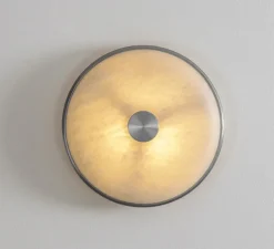 Applique ou plafonnier, Beran , Albâtre, nickel, IP65, LED, 2700K, lm, L26cm, H26cm - Bert Frank