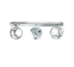 Applique ou plafonnier, Beluga triple D57, transparent, chrome, L37,5cm, H12,3cm - Fabbian