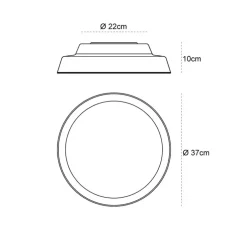 Applique ou Plafonnier, Boop!, blanc, or, LED, 2700K, 2300lm, Ø37cm, H10cm - Carpyen