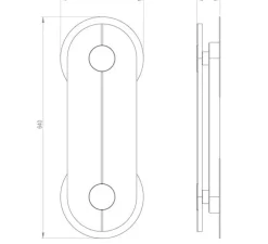 Applique ou plafonnier, Brace Large, albâtre laiton, or satiné, IP44,L24cm, H64cm - BERT-FRANK